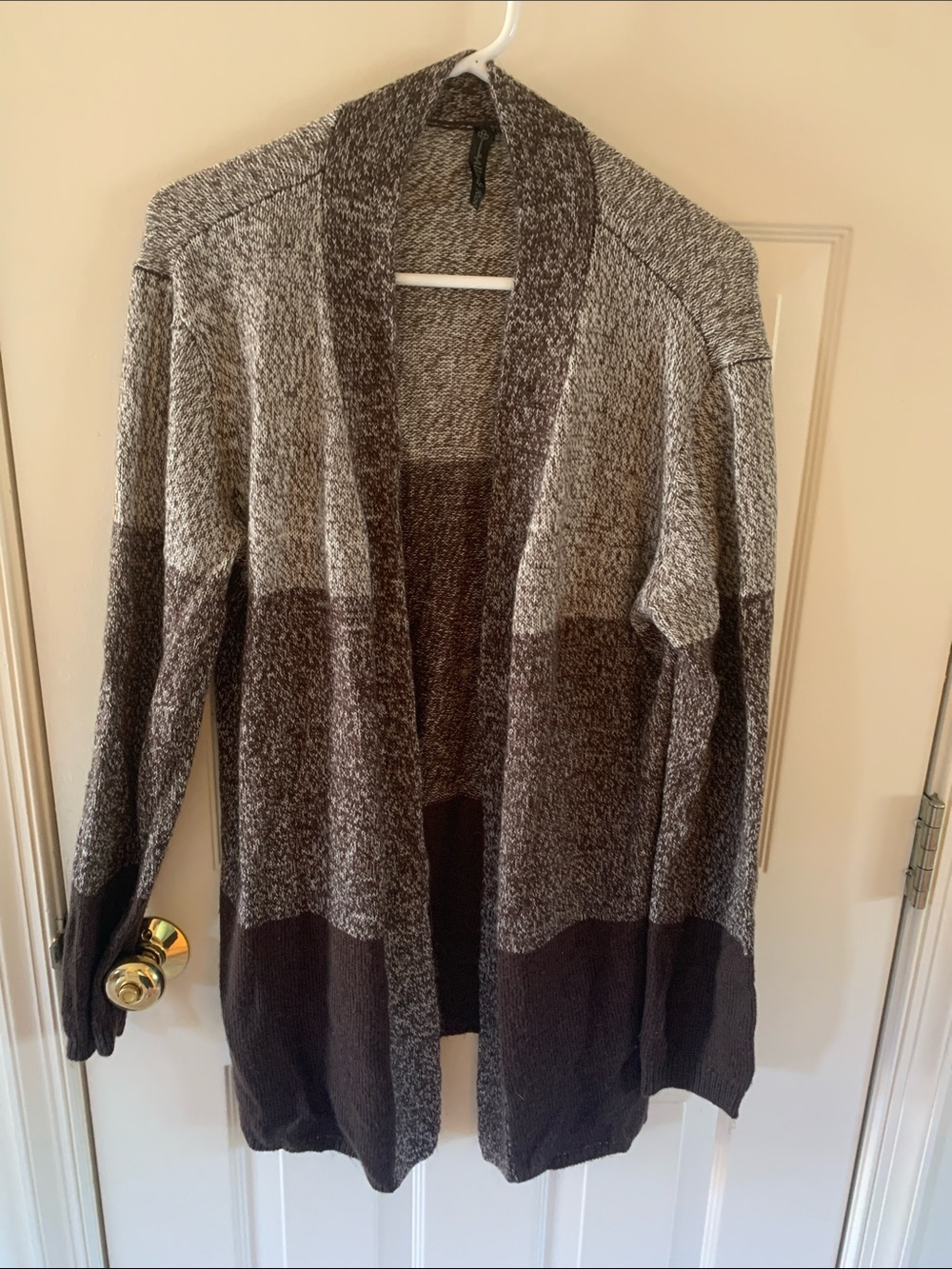 Allie & Rob Brown and Cream Ombre Open-Front Cardigan